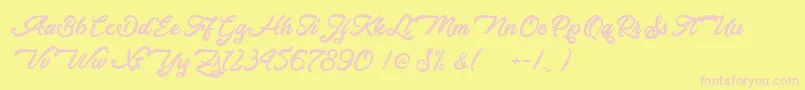 VacationsInPhuket Font – Pink Fonts on Yellow Background