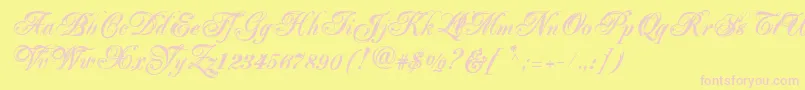 MajesticX Font – Pink Fonts on Yellow Background