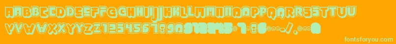 Jabbj ffy Font – Green Fonts on Orange Background