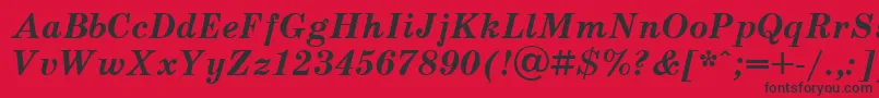 Schoolbookv.KzBoldItalic Font – Black Fonts on Red Background