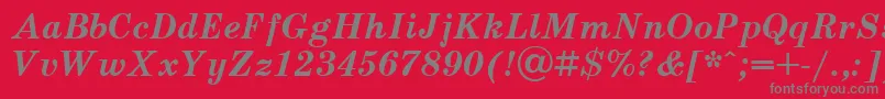 Schoolbookv.KzBoldItalic Font – Gray Fonts on Red Background
