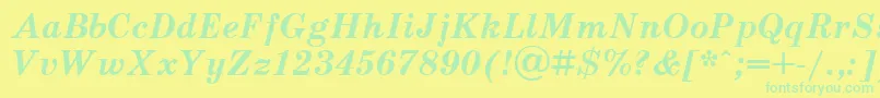 Schoolbookv.KzBoldItalic Font – Green Fonts on Yellow Background