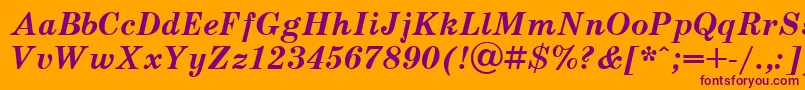 Schoolbookv.KzBoldItalic Font – Purple Fonts on Orange Background