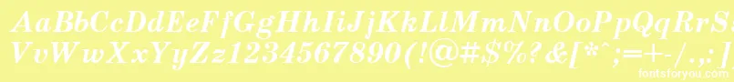 Schoolbookv.KzBoldItalic Font – White Fonts on Yellow Background