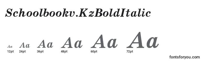 Schoolbookv.KzBoldItalic-fontin koot