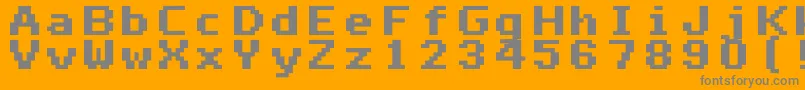 フォントMono0766 – オレンジの背景に灰色の文字