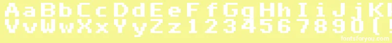 Mono0766 Font – White Fonts on Yellow Background