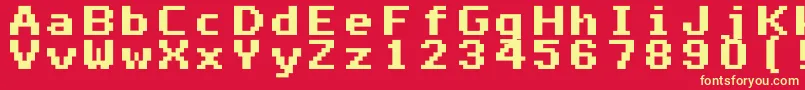 フォントMono0766 – 黄色の文字、赤い背景
