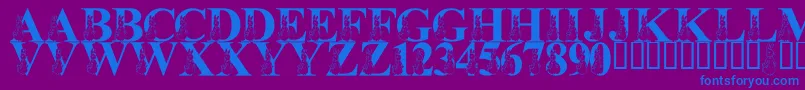 Шрифт LmsMyFavoriteRabbit – синие шрифты на фиолетовом фоне