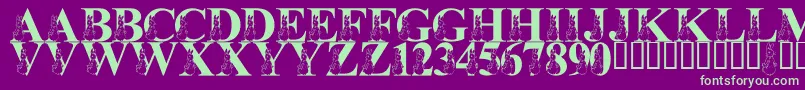 LmsMyFavoriteRabbit Font – Green Fonts on Purple Background