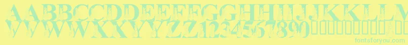 LmsMyFavoriteRabbit Font – Green Fonts on Yellow Background