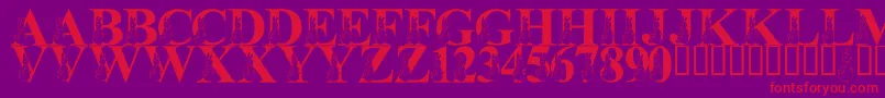 LmsMyFavoriteRabbit Font – Red Fonts on Purple Background