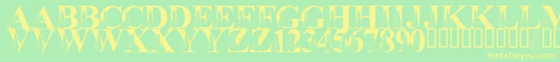 LmsMyFavoriteRabbit Font – Yellow Fonts on Green Background