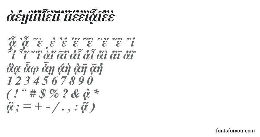 A fonte NewtonpgttBolditalic – alfabeto, números, caracteres especiais