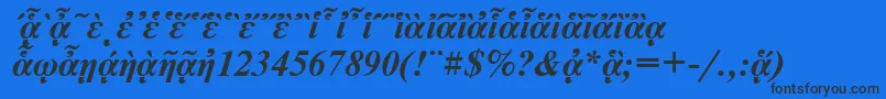 NewtonpgttBolditalic-Schriftart – Schwarze Schriften auf blauem Hintergrund