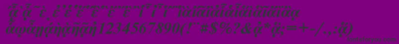 NewtonpgttBolditalic-Schriftart – Schwarze Schriften auf violettem Hintergrund