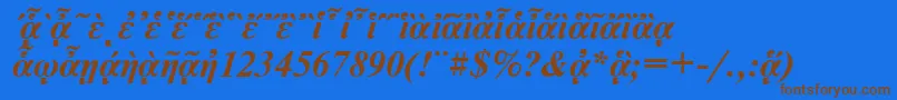 NewtonpgttBolditalic Font – Brown Fonts on Blue Background