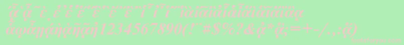 NewtonpgttBolditalic Font – Pink Fonts on Green Background