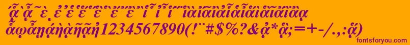 NewtonpgttBolditalic Font – Purple Fonts on Orange Background
