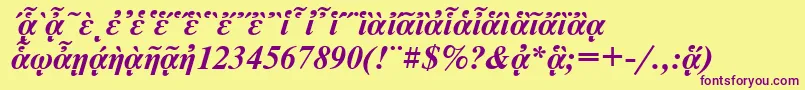 NewtonpgttBolditalic Font – Purple Fonts on Yellow Background