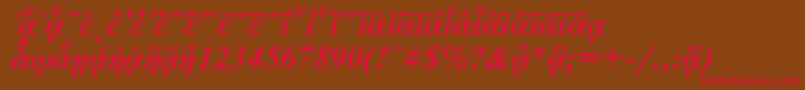 NewtonpgttBolditalic-Schriftart – Rote Schriften auf braunem Hintergrund