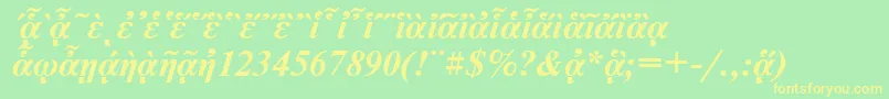 NewtonpgttBolditalic Font – Yellow Fonts on Green Background