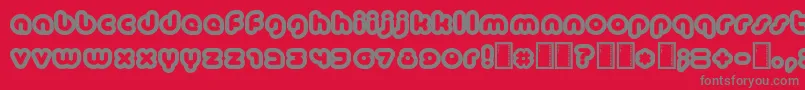 フォントBaubau – 赤い背景に灰色の文字
