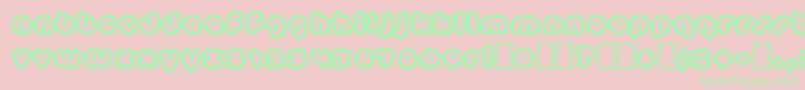 Baubau-Schriftart – Grüne Schriften auf rosa Hintergrund