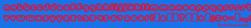 フォントBaubau – 赤い文字の青い背景