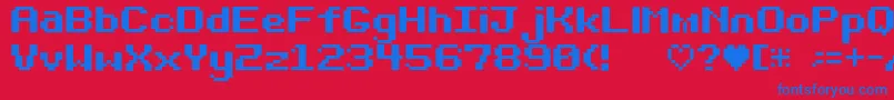 Bitdarling10srb Font – Blue Fonts on Red Background