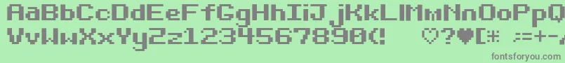 Bitdarling10srb-fontti – harmaat kirjasimet vihreällä taustalla