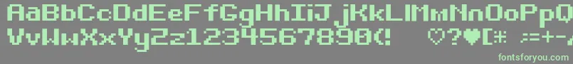 Bitdarling10srb Font – Green Fonts on Gray Background