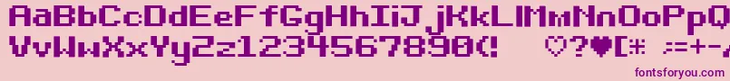 Bitdarling10srb Font – Purple Fonts on Pink Background