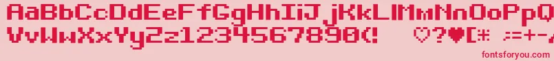 Bitdarling10srb Font – Red Fonts on Pink Background
