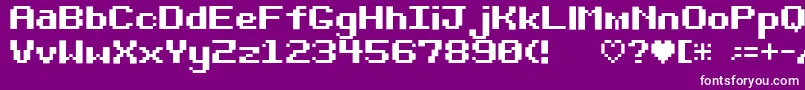 Fonte Bitdarling10srb – fontes brancas em um fundo violeta