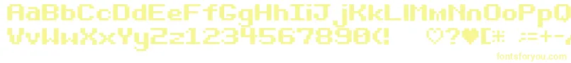 Bitdarling10srb Font – Yellow Fonts on White Background