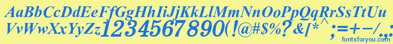 H331Italik Font – Blue Fonts on Yellow Background