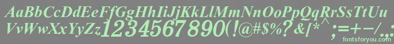 H331Italik Font – Green Fonts on Gray Background