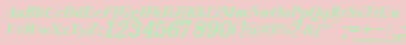 H331Italik-Schriftart – Grüne Schriften auf rosa Hintergrund