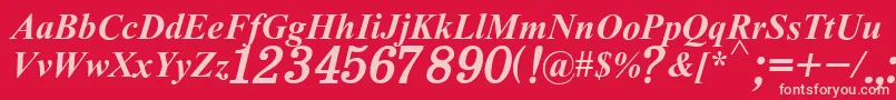 H331Italik Font – Pink Fonts on Red Background