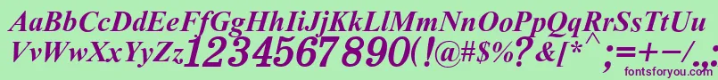 H331Italik Font – Purple Fonts on Green Background