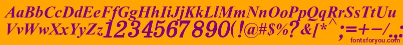 H331Italik Font – Purple Fonts on Orange Background