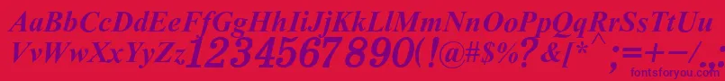 Police H331Italik – polices violettes sur fond rouge