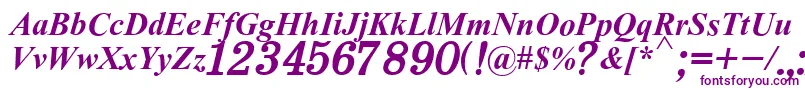 Police H331Italik – polices violettes sur fond blanc
