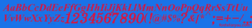 H331Italik Font – Red Fonts on Blue Background