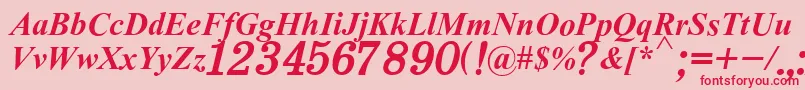 Czcionka H331Italik – czerwone czcionki na różowym tle