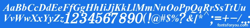 H331Italik Font – White Fonts on Blue Background