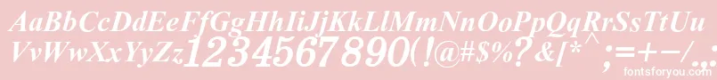 Fonte H331Italik – fontes brancas em um fundo rosa