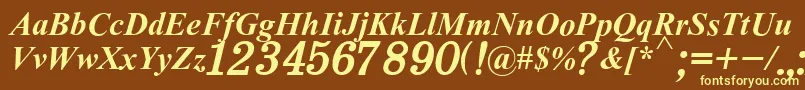 H331Italik Font – Yellow Fonts on Brown Background