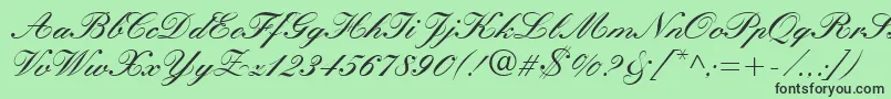 fuente Manuscript – Fuentes Negras Sobre Fondo Verde